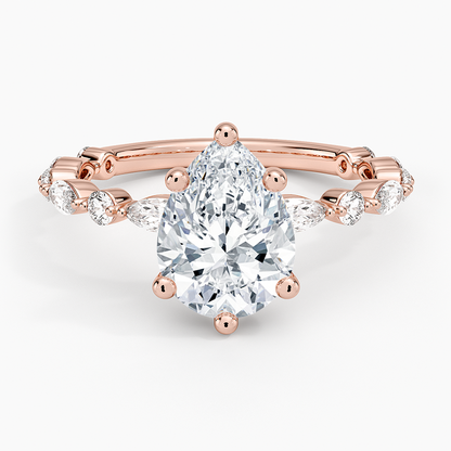 Versailles Three-Quarter Coverage Diamond Ring (1/2 ct. tw.) - Pear Center Stone