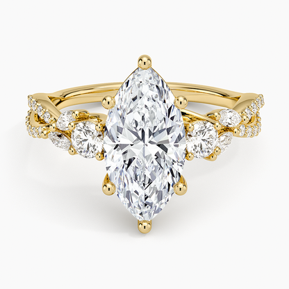 Luxe Willow Three Stone Diamond Ring (1/2 ct. tw.) - Marquise Cut Center Stone