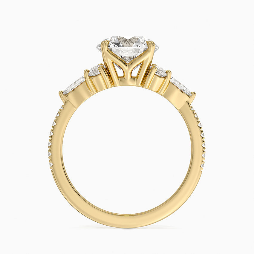 Luxe Nadia Pavé Diamond Ring (1/2 ct. tw.) - Round Cut Center Stone