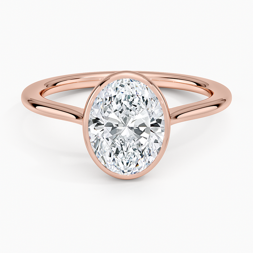 Petite Luna 1.5mm Bezel Ring - Oval Center Stone