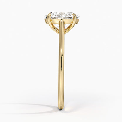 1.4mm Provence Solitaire Ring - Oval Center Stone
