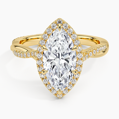 Petite Twisted Vine Halo Diamond Ring (1/4 ct. tw.) - Marquise Center Stone