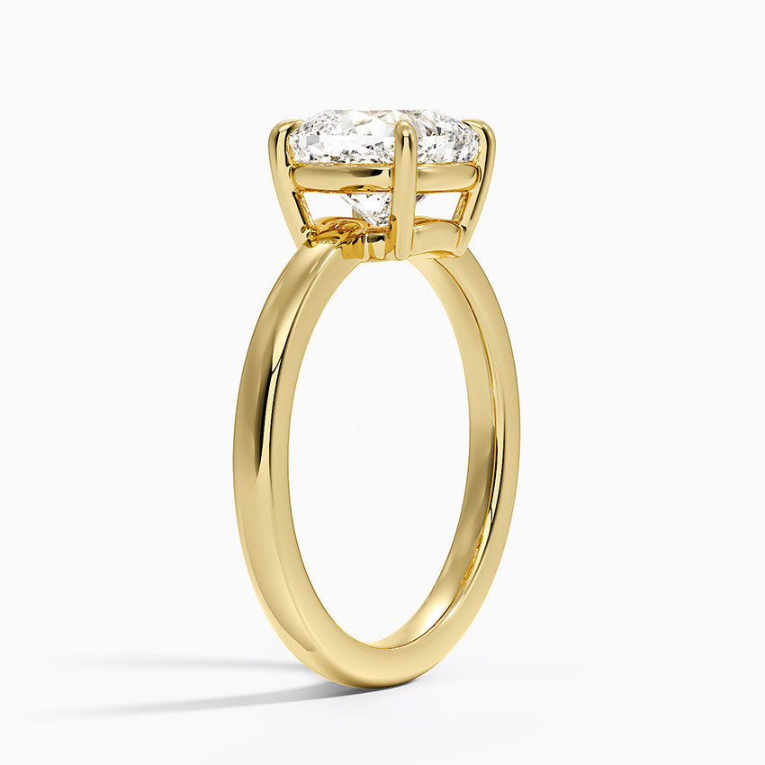 Dara Low-Profile Solitaire Ring - Cushion Cut Center Stone