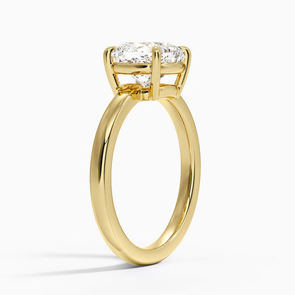 Dara Low-Profile Solitaire Ring - Cushion Cut Center Stone