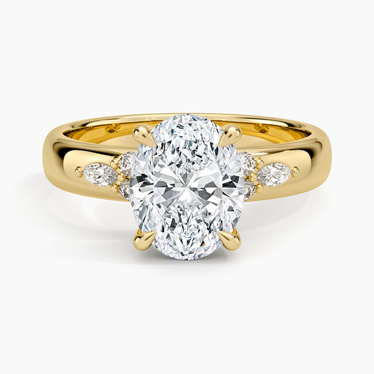 Mosaic Nadia Diamond Ring - Oval Cut Center Stone
