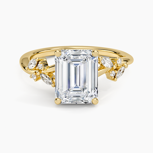 Arden Diamond Ring (1/6 ct. tw.) - Emerald Cut Center Stone