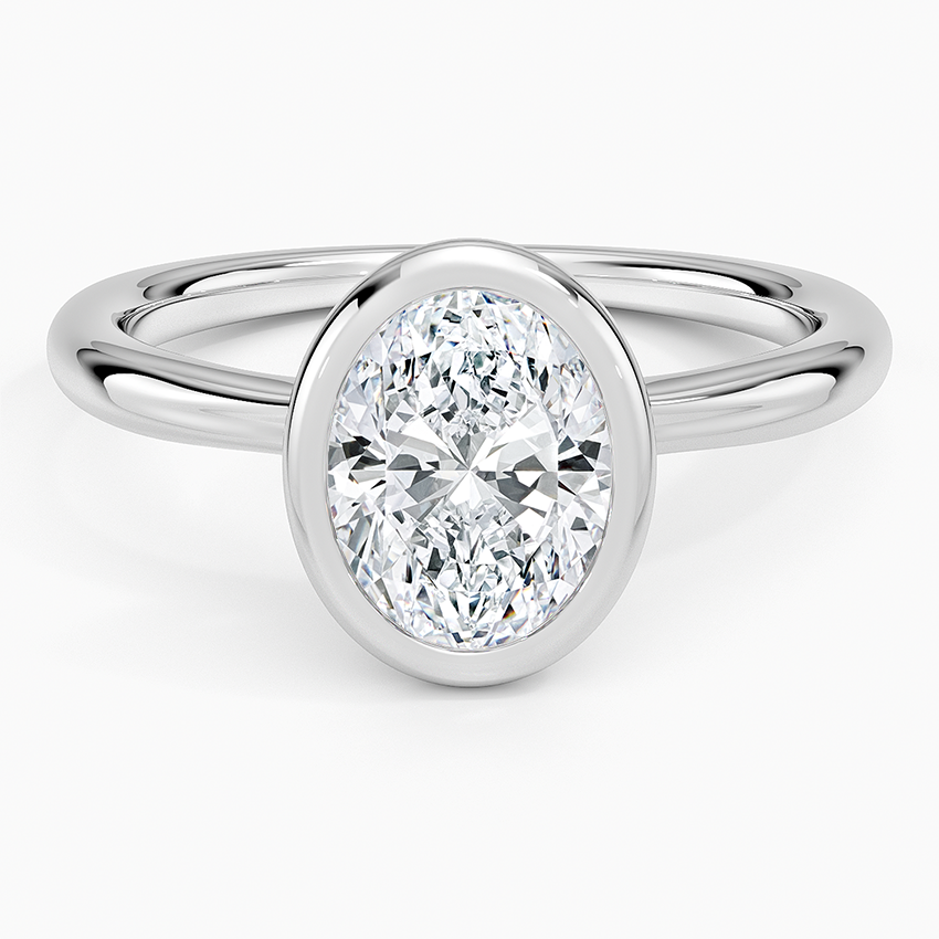 Freesia Bezel Solitaire Ring - Oval Center Stone