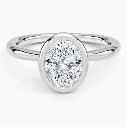 Freesia Bezel Solitaire Ring - Oval Center Stone