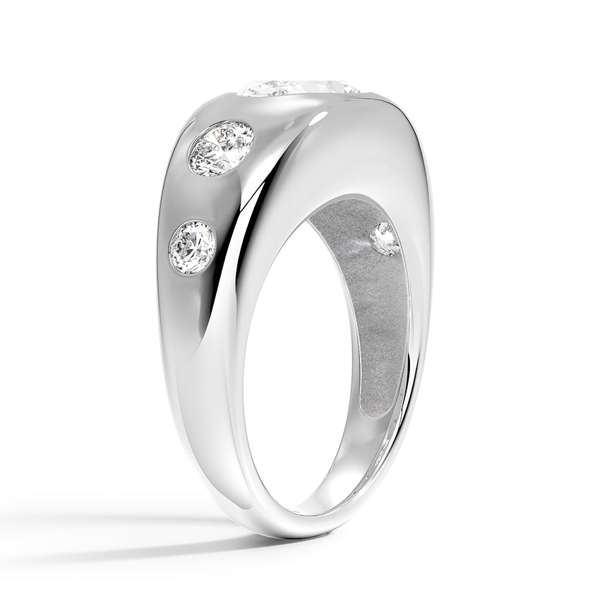 Sloane Flush Set Five Stone Diamond Dome Ring