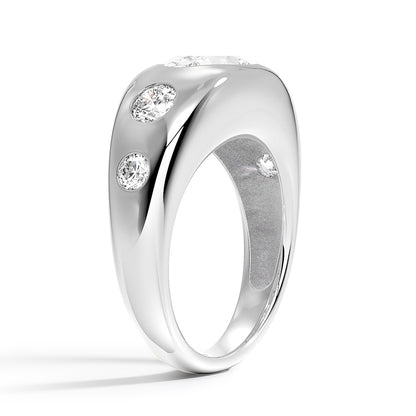 Sloane Flush Set Five Stone Diamond Dome Ring