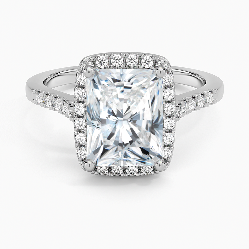 Odessa Halo Diamond Ring (1/5 ct. tw.) - Radiant Cut Center Stone