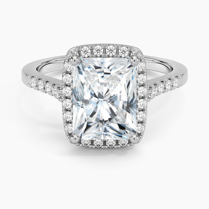 Odessa Halo Diamond Ring (1/5 ct. tw.) - Radiant Cut Center Stone