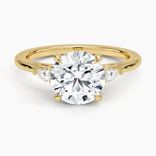 Aria Perfect Fit Three Stone Diamond Ring - Round Center Stone