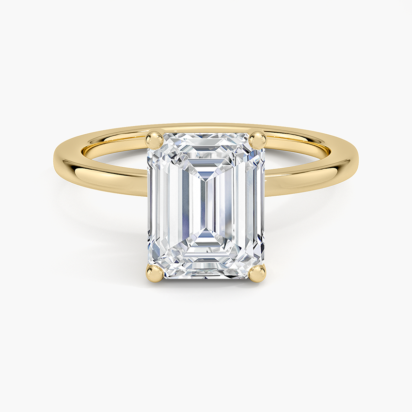 Perfect Fit 1.4mm Solitaire Ring - Emerald Cut Center Stone