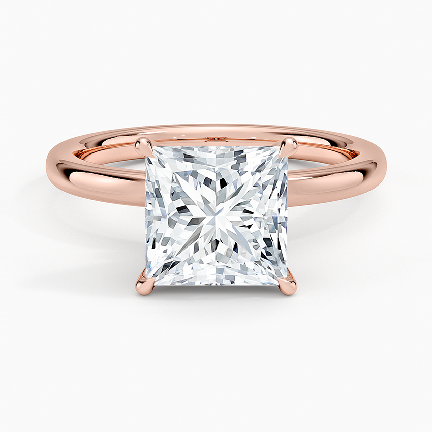 Secret Halo 2mm Diamond Ring - Princess Cut Center Stone