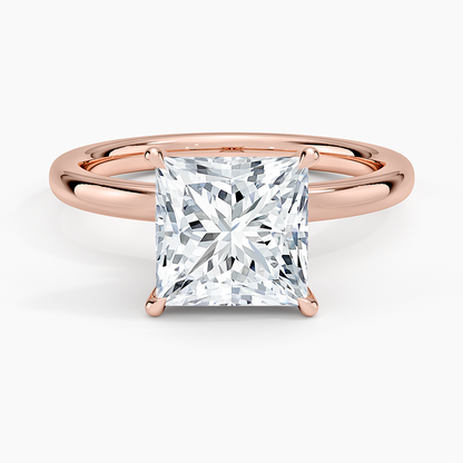 Secret Halo 2mm Diamond Ring - Princess Cut Center Stone