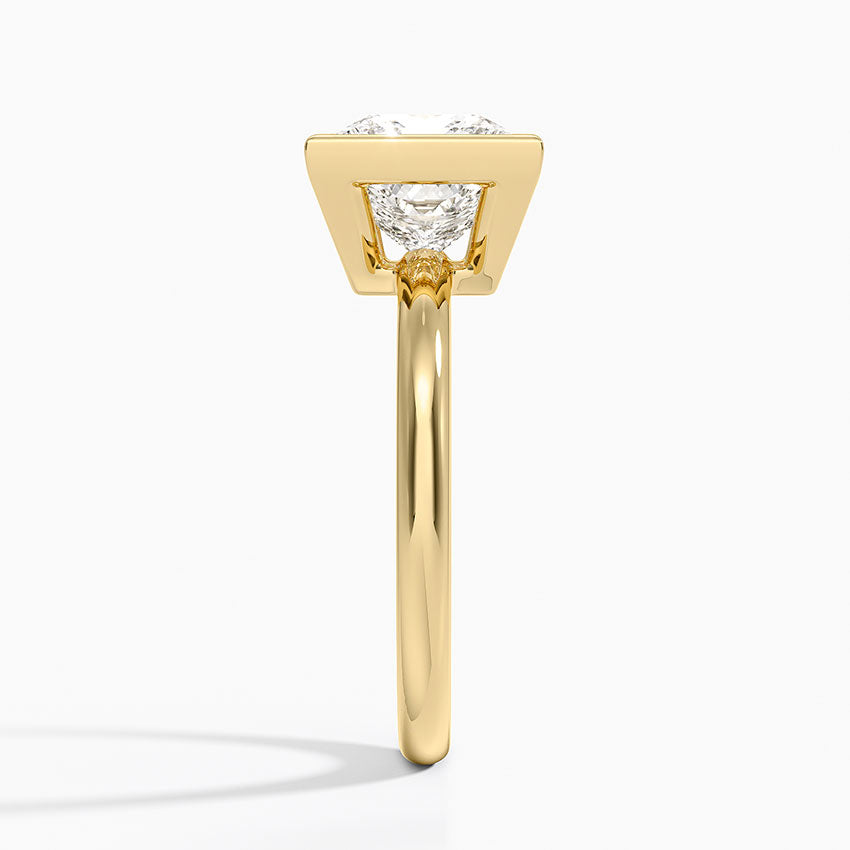 Julietta Bezel Solitaire Ring - Princess Cut Center Stone