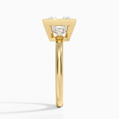 Julietta Bezel Solitaire Ring - Princess Cut Center Stone