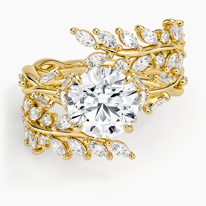 Secret Garden Wrap Diamond Ring - Round Center Stone