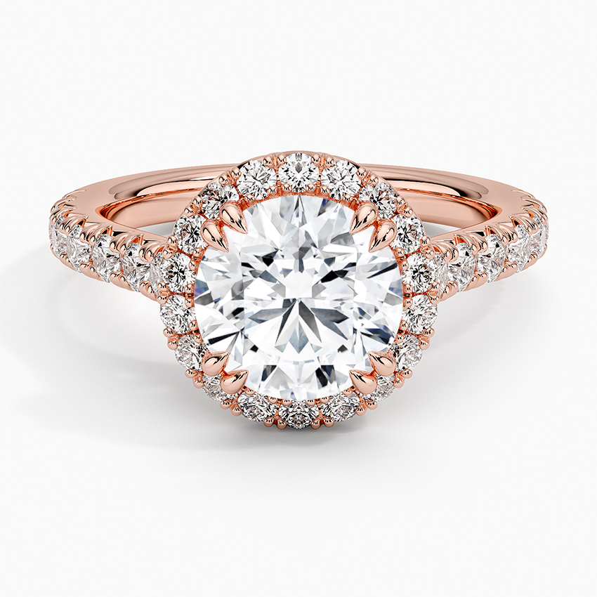 Sienna Halo Half Coverage Diamond Ring (2/3 ct. tw.) - Round Center Stone