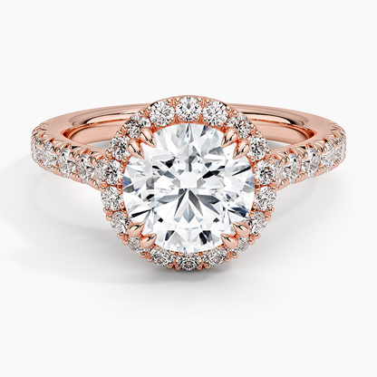 Sienna Halo Half Coverage Diamond Ring (2/3 ct. tw.) - Round Center Stone