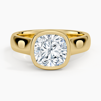 Luna 4mm Bezel Ring - Cushion Cut Center Stone