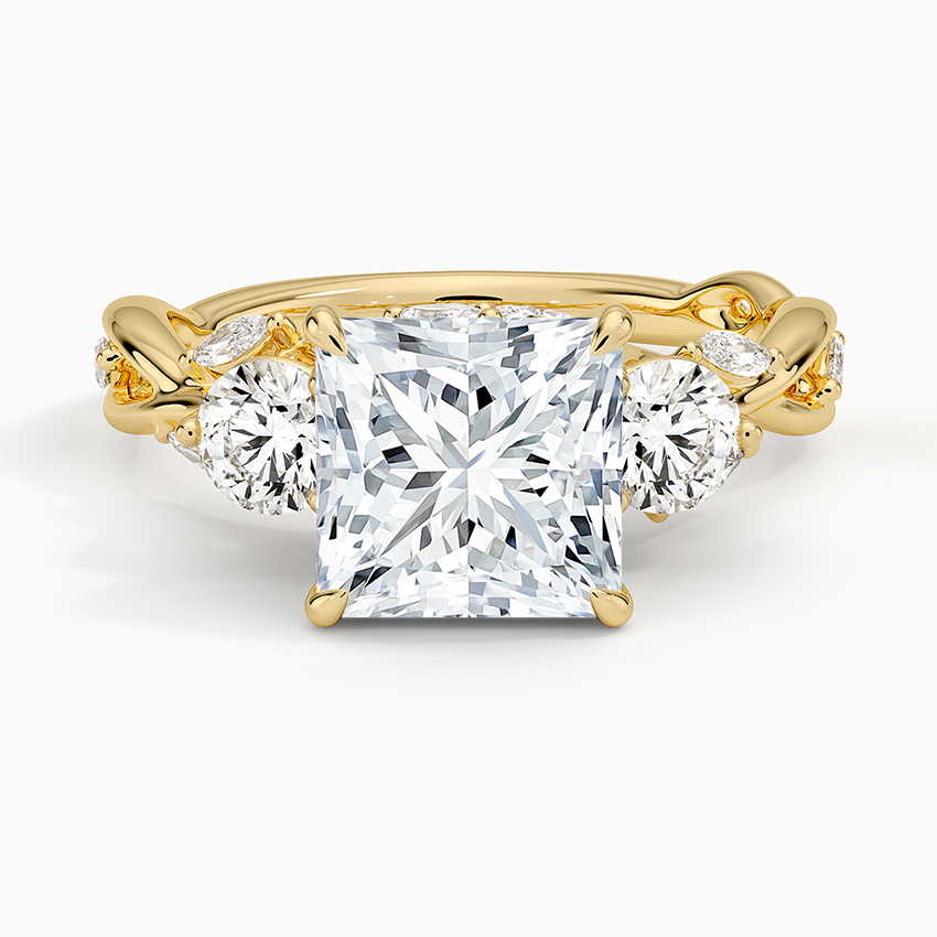 Secret Garden Three Stone Diamond Ring (3/4 ct. tw.) - Princess Cut Center Stone