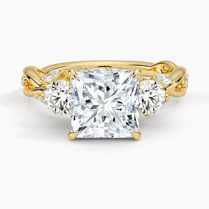 Secret Garden Three Stone Diamond Ring (3/4 ct. tw.) - Princess Cut Center Stone