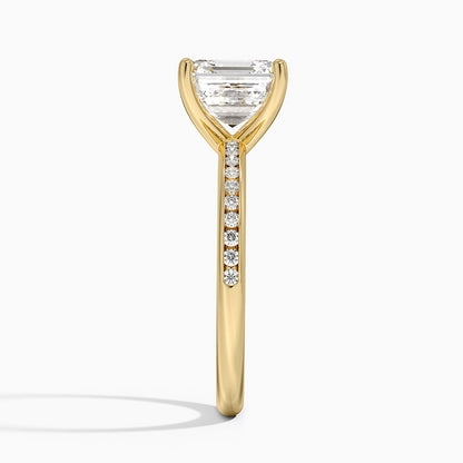 Tabitha Channel Set Diamond Ring - Asscher Cut Center Stone