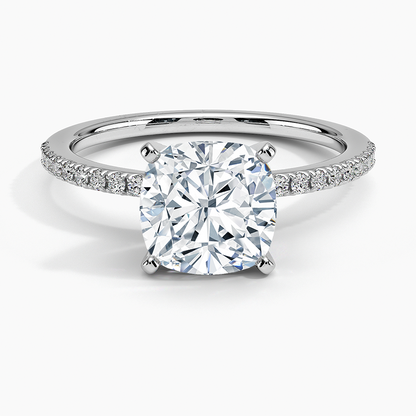 Ballad Half Coverage Diamond Ring (1/8 ct. tw.) - Cushion Cut Center Stone