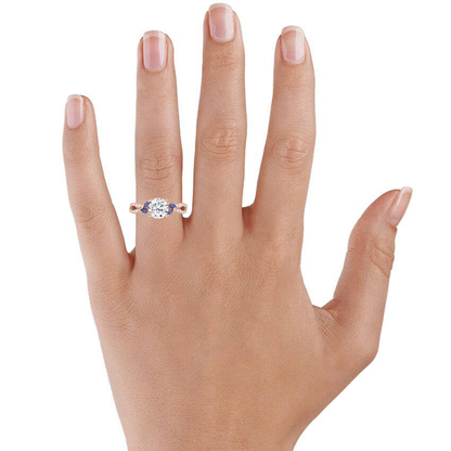 Luxe Willow Sapphire and Diamond Ring (1/8 ct. tw.) - Radiant Cut Center Stone