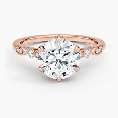Rochelle Diamond Ring - Round Center Stone