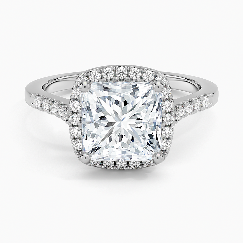 Odessa Halo Diamond Ring (1/5 ct. tw.) - Princess Cut Center Stone
