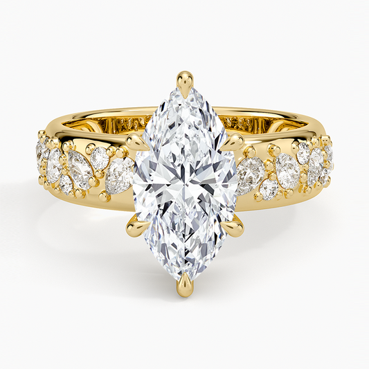 Mosaic Olivetta Three-Quarter Coverage Diamond Ring (1/2 ct. tw.) - Marquise Center Stone