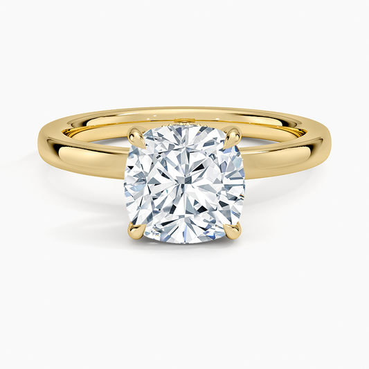 Audrey Perfect Fit Hidden Halo 2mm Diamond Ring - Cushion Cut Center Stone