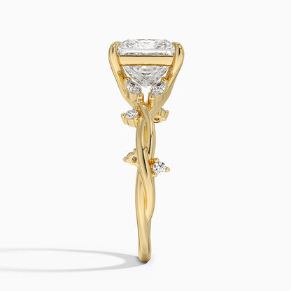 Azalea Twist Diamond Ring - Princess Cut Center Stone