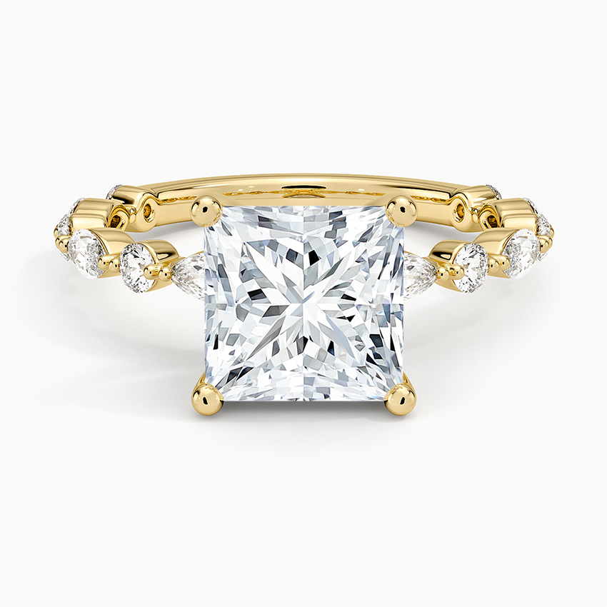 Versailles Three-Quarter Coverage Diamond Ring (1/2 ct. tw.) - Princess Cut Center Stone