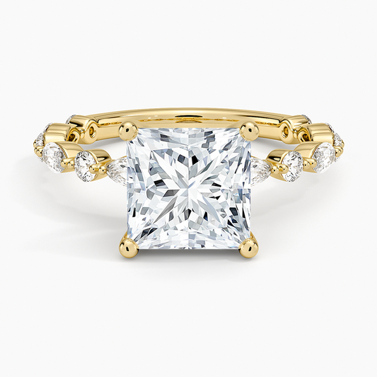 Versailles Three-Quarter Coverage Diamond Ring (1/2 ct. tw.) - Princess Cut Center Stone