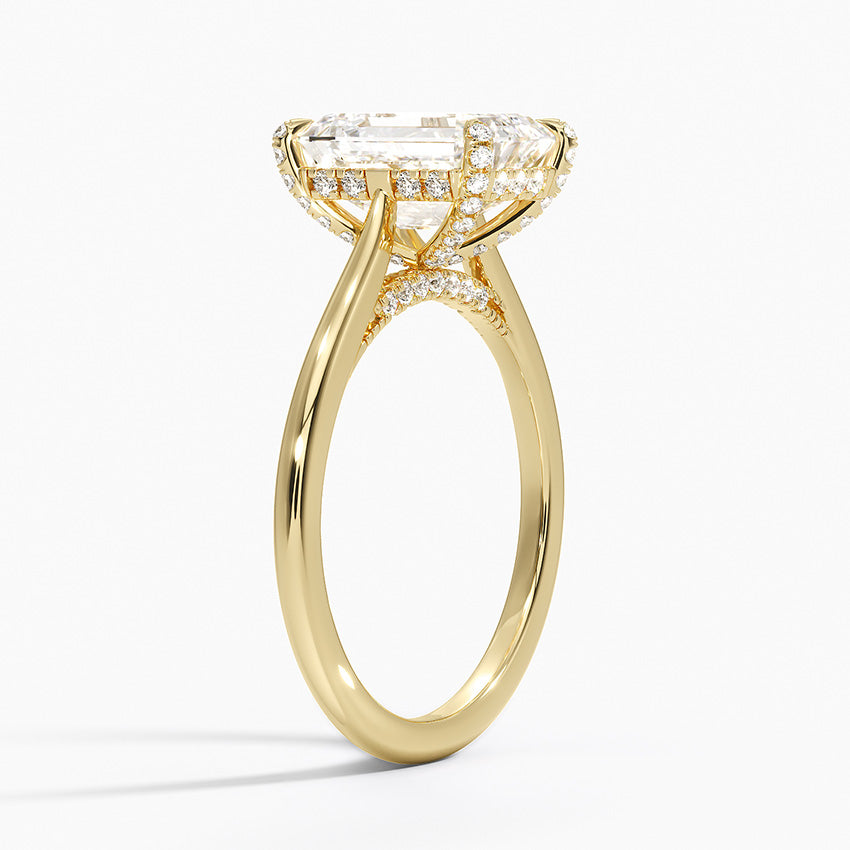 Adorned Dawn Diamond Ring - Emerald Cut Center Stone