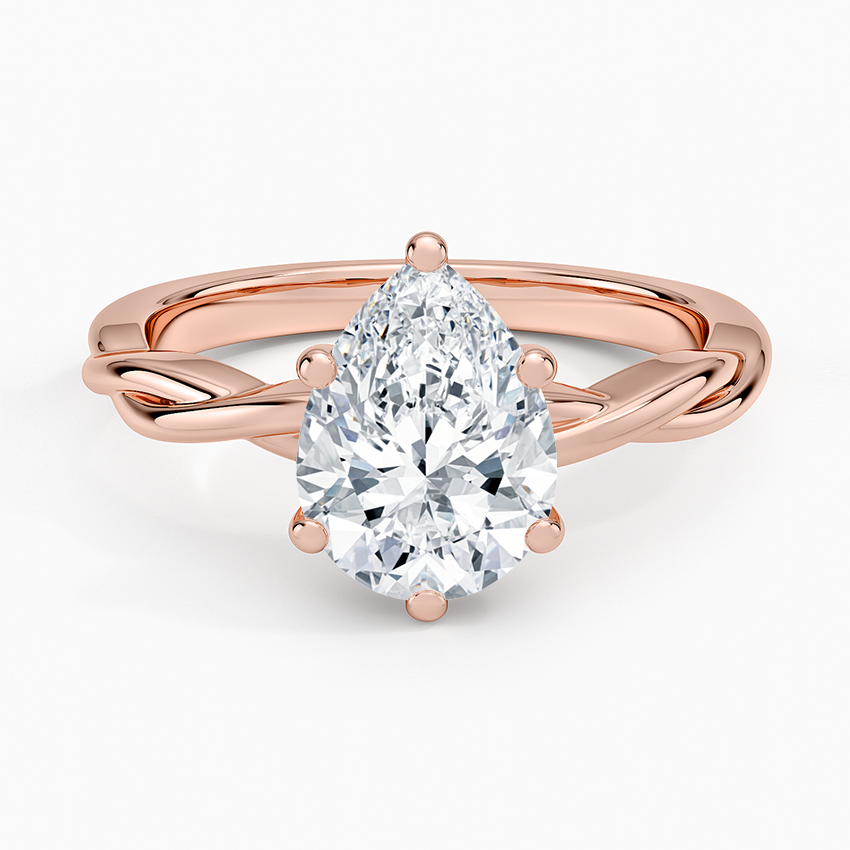 Twisted Vine Solitaire Ring - Pear Center Stone