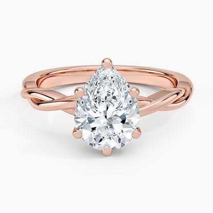 Twisted Vine Solitaire Ring - Pear Center Stone