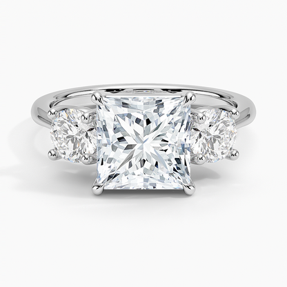 Luxe Selene Three Stone Diamond Ring (2/3 ct. tw.) - Princess Cut Center Stone
