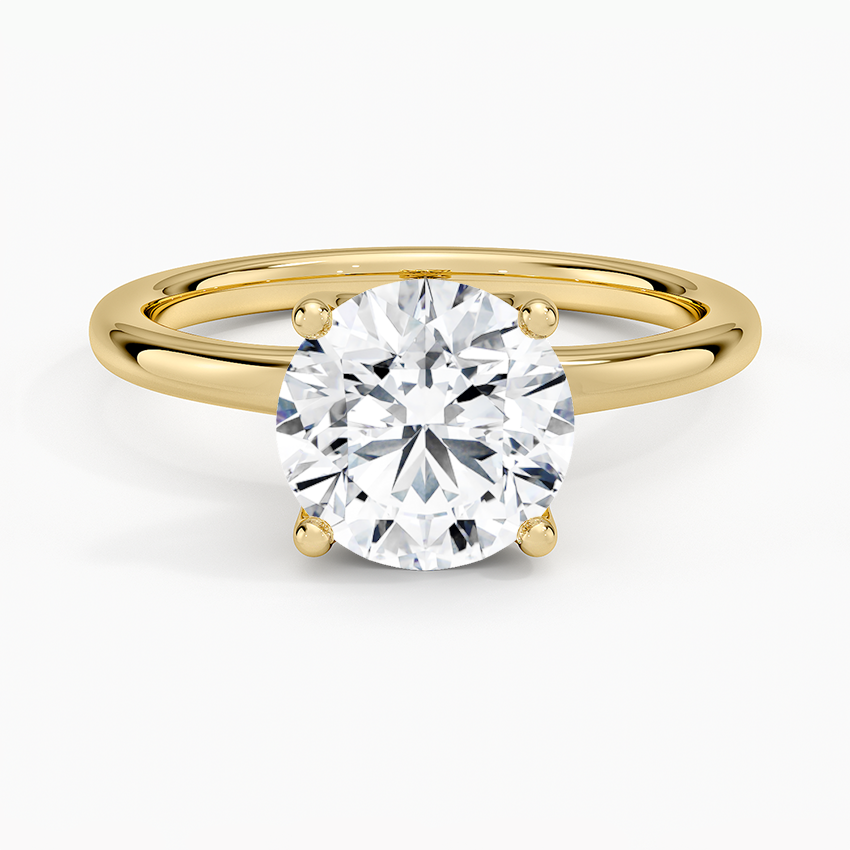 Fleur Solitaire Ring - Round Center Stone