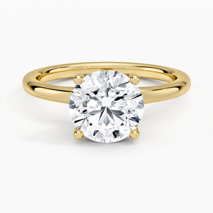 Fleur Solitaire Ring - Round Center Stone