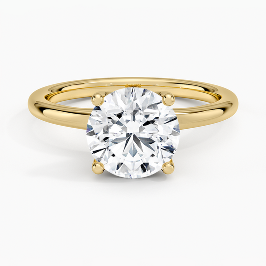 Fleur Solitaire Ring - Round Center Stone