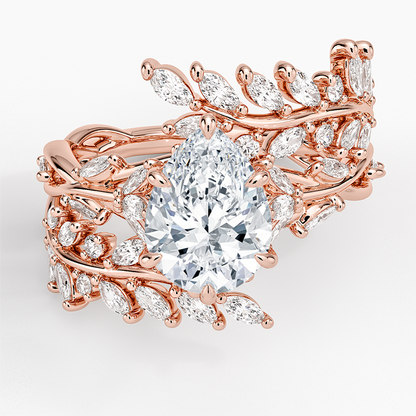 Secret Garden Wrap Diamond Ring - Pear Center Stone