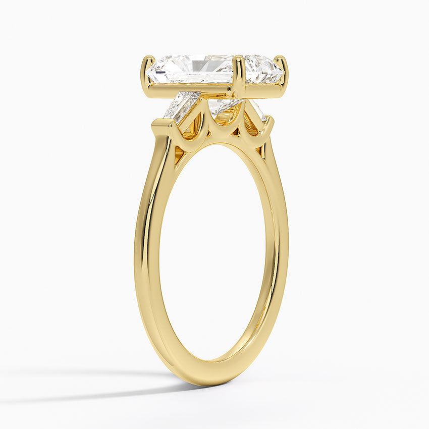 Symphony Perfect Fit Tapered Baguette Diamond Ring - Radiant Cut Center Stone