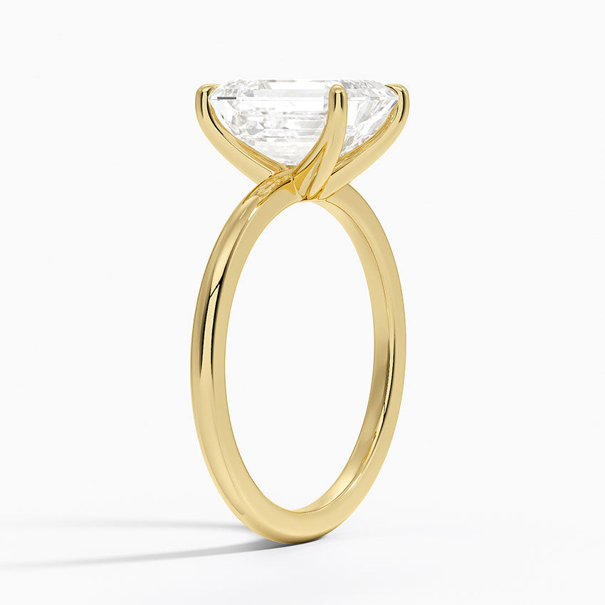 Fairmined 1.5mm Comfort Fit Ring - Emerald Cut Center Stone