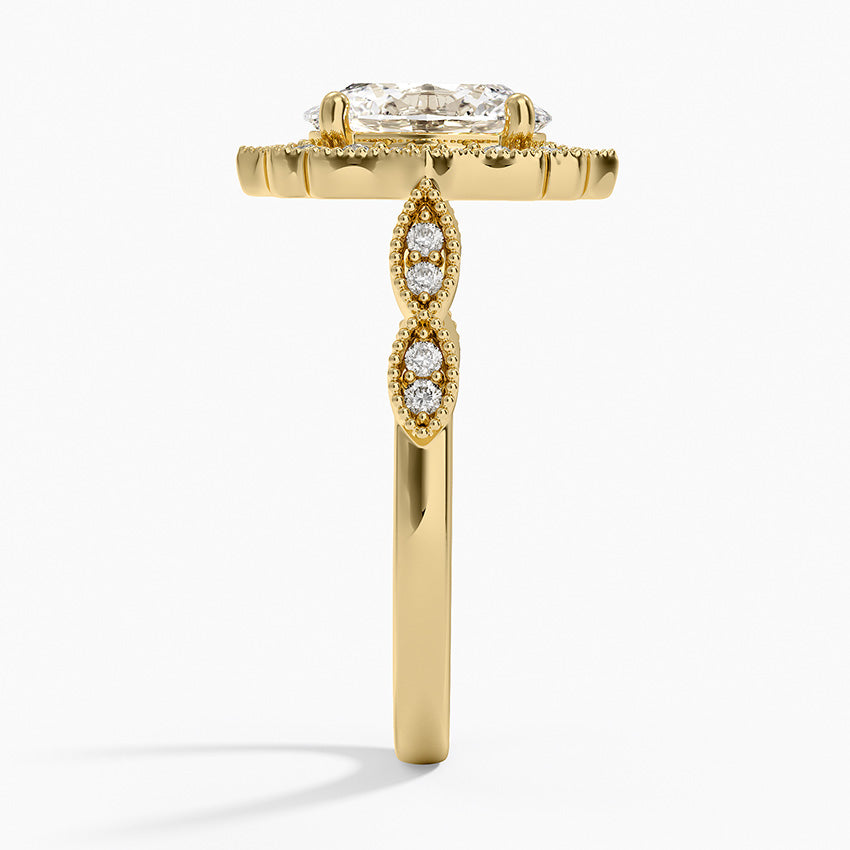 Cadenza Halo Diamond Ring - Oval Center Stone