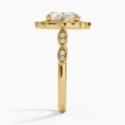 Cadenza Halo Diamond Ring - Oval Center Stone